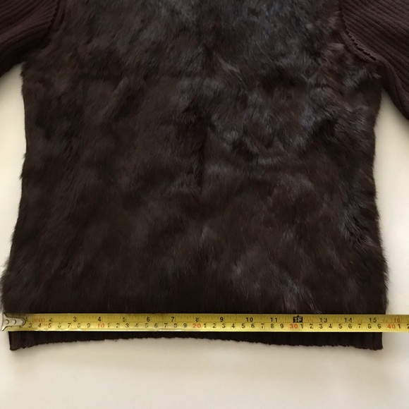 Vintage Women’s Brown Genuine Rabbit Fur Turtle Neck Sweater - Picture 8 of 11